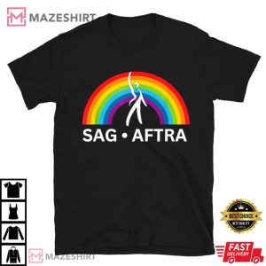 Sag Aftra Strike On Rainbow T Shirt (1)