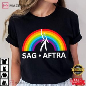 Sag Aftra Strike On Rainbow T Shirt (3)