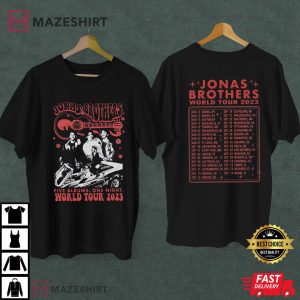 Retro Jonas Brothers 5 albums 1 night 2 Sides T Shirt (1)