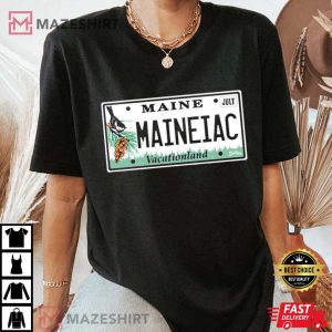 Official Maine Maineiac Vocationland License Plate T shirts (3)
