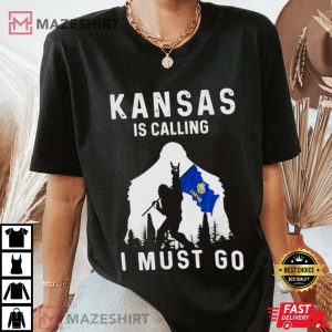Kansas Is Calling I Must Go Bigfoot T Shirt (2)