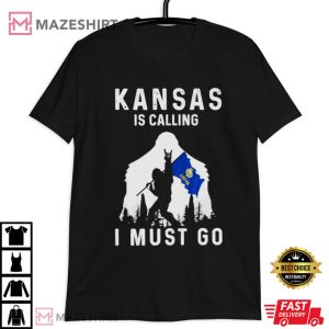 Kansas Is Calling I Must Go Bigfoot T Shirt (3)