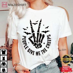 Halloween People Give Me The Creeps T Shirt (1)