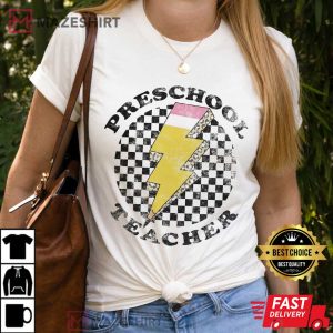 Preschool Teacher Back To School Teacher Appreciation Checkered T Shirt (3)