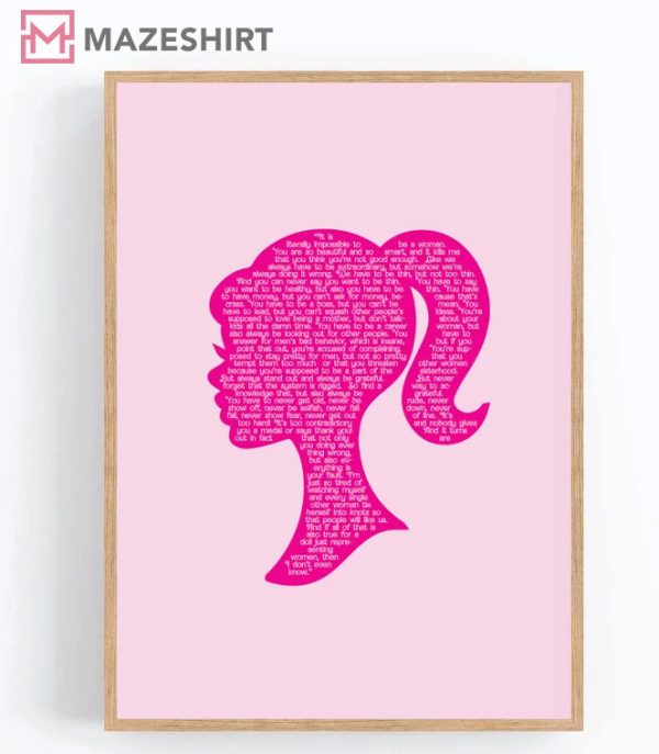 Barbie Movie Gloria Monologue Poster