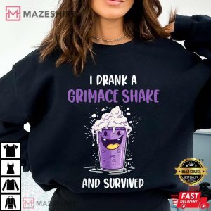 I Drank A Grimace Shake And Survived T Shirt (1)