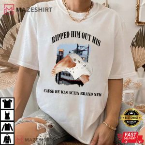 Ripped Him Out His Crocs AL Riverboat T Shirt (2)