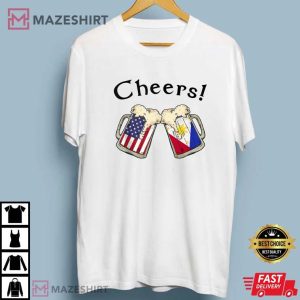 American Filipino Patriot US Flag Beer T Shirt (1)