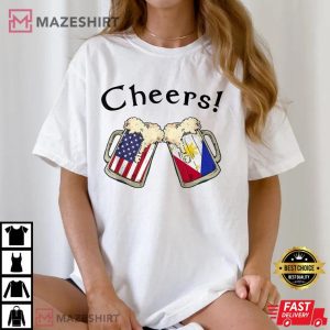 American Filipino Patriot US Flag Beer T Shirt (3)