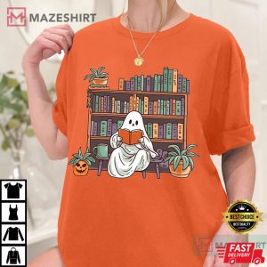 Ghost Book Reading Halloween T Shirt (4)