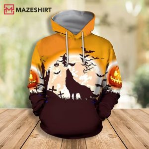 Halloween Wolf Under The Moon 3D Hoodie