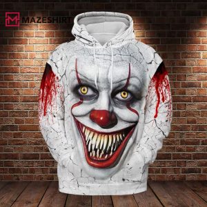 IT Pennywise Face Halloween 3D Hoodies (2)