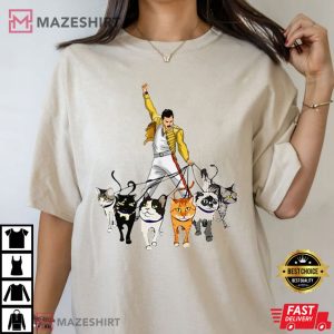Freddie Mercury With His Cats Best T Shirt (3)