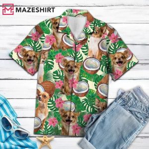 Chihuahua Tropical Coconut Jungle Pattern Hawaiian Shirt