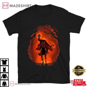 Headless Horseman The Haunted Pumpkin Halloween T Shirt (3)