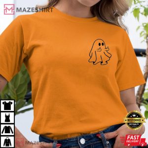 Halloween Ghost Middle Finger T Shirt (3)