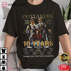 Outlander 10 Years 2014 2024 Thank You For The Memories T Shirt (2)