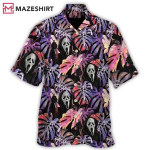 Ghostface Horror Scream Tropical Halloween Hawaiian Shirt