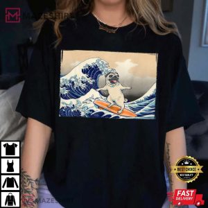 Pug Surfing Dog Lover Funny T Shirt (3)