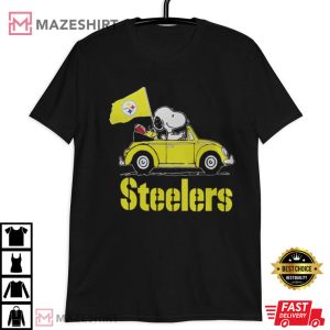 Snoopy Driving Volkswagen Pittsburgh Steelers T Shirt (3)