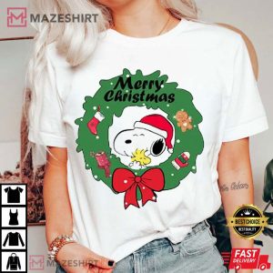 Christmas Snoopy Woodstock Peanuts T Shirt (1)