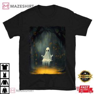 Ghost On The Swing In Forest Halloween Gothic T Shirt (1)