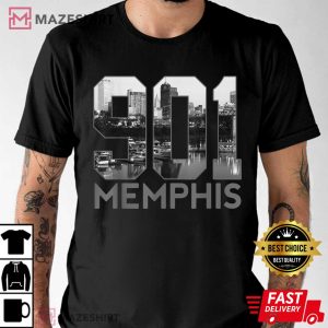 Memphis Tennessee 901 Area Code Skyline T Shirt (3)