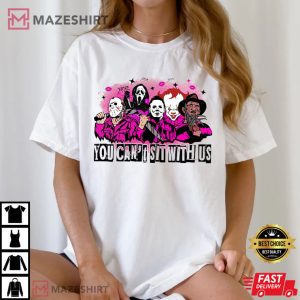 You Can’t Sit With Us Halloween Horror Movie Characters T Shirt (2)