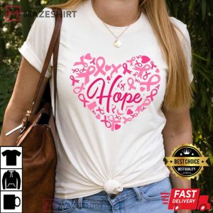 Hope Pink Ribbon Breast Cancer Awareness T Shirt (1)