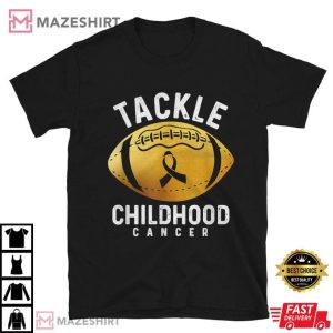 Tackle Childhood Cancer Awarenes Football T Shirt (1)