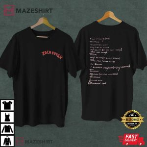 Zach Bryan 2023 Album Tracklist T Shirt