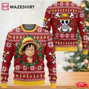 Monkey D Luffy Christmas Pattern Ugly Sweater