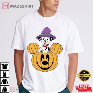 Dalmatians Witch Halloween Trick or Treat T Shirt (1)