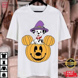 Dalmatians Witch Halloween Trick or Treat T Shirt (3)
