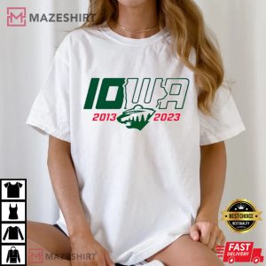 Iowa Wild Ice Hockey 10 Year 2013 2023 T Shirt (2)