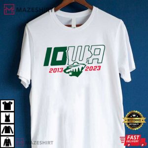 Iowa Wild Ice Hockey 10 Year 2013 2023 T Shirt (3)