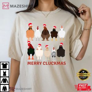 Christmas Chicken Merry Cluckmas Funny T Shirt (1)