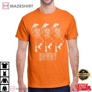 Howdy Skeleton Cowboy Halloween T Shirt (3)