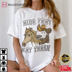 Opossum Ride Fast Eat Trash Funny T Shirt (1)