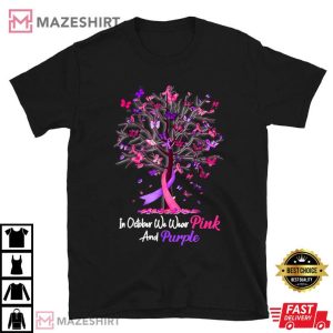 Domestic Violence Breast Cancer Awareness Month Ribbon Tree T Shirt (2)