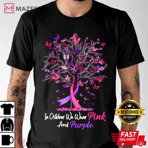 Domestic Violence Breast Cancer Awareness Month Ribbon Tree T Shirt (4)