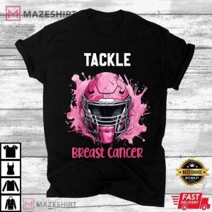 Tackle Breast Cancer Awareness Pink Football T Shirt 2