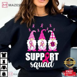 Breast Cancer Awareness Gnomes Support Squad T Shirt 1(1)