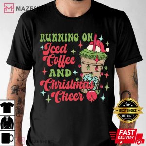 Iced Coffee and Christmas Cheer Ready to Press T Shirt (1)