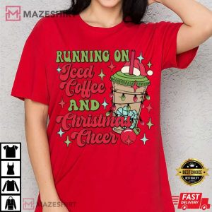 Iced Coffee and Christmas Cheer Ready to Press T Shirt (2)