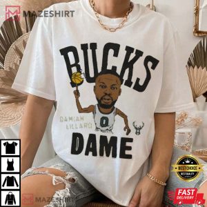 Milwaukee Bucks Damian Lillard Dame T Shirt (2)