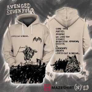 Avenged Sevenfold 2023 Tracklist Tour Merch 3D Hoodie