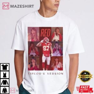 Red Taylor's Version Travis Kelce The Eras Tour T Shirt (2)