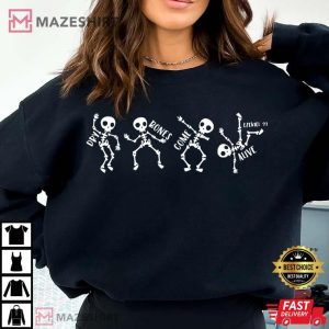 Dry Bones Come Alive Funny Skeleton Dancing T Shirt (1)
