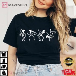 Dry Bones Come Alive Funny Skeleton Dancing T Shirt (4)